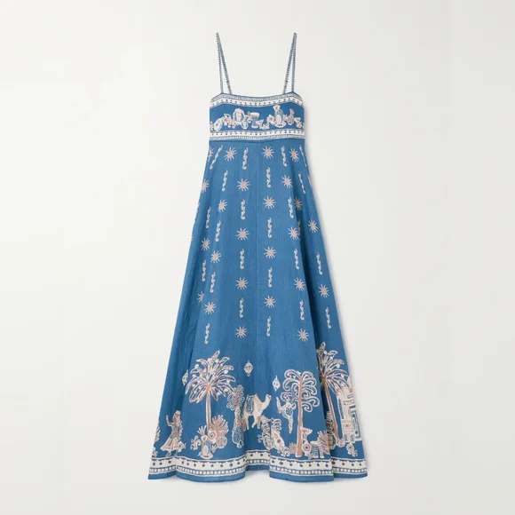 ALEMAIS Acacia printed linen midi dress - Picture 7 of 16